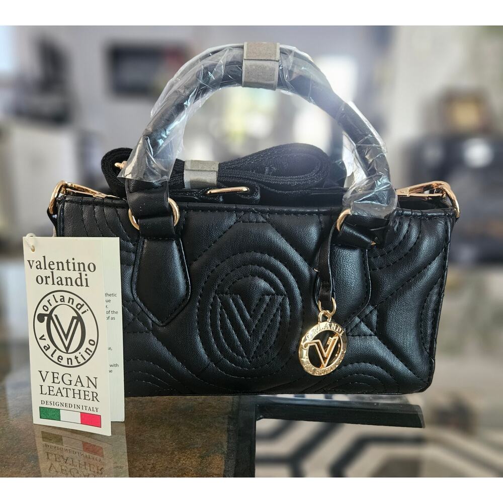 NEW With Tags Valentino Orlandi Mini Tote Bag With Vegan Leather $249 - Picture 3 of 5